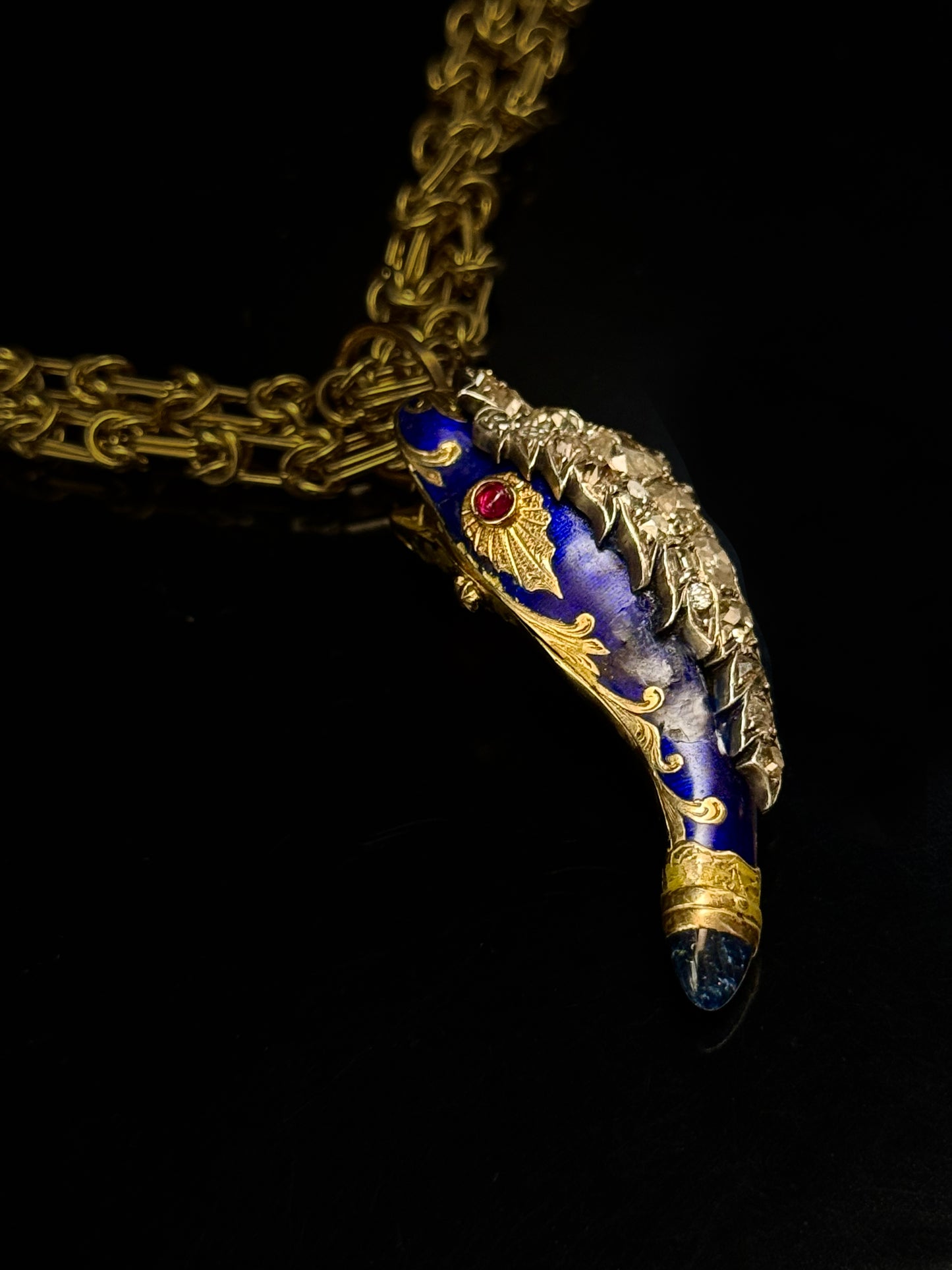 Georgian snake diamonds necklace