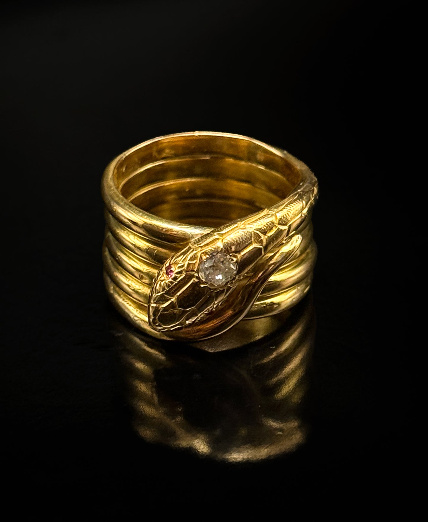 Snake diamond ring