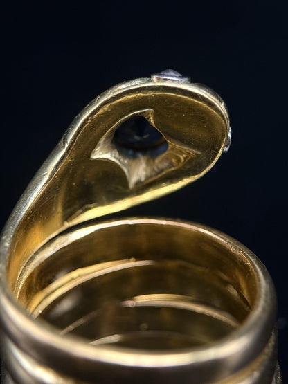 Snake sapphire ring