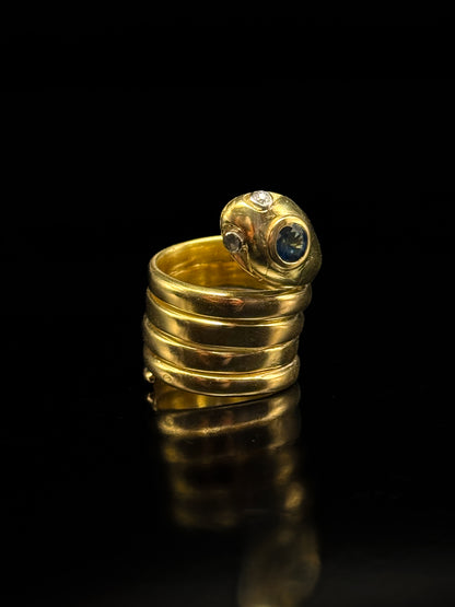 Snake sapphire ring